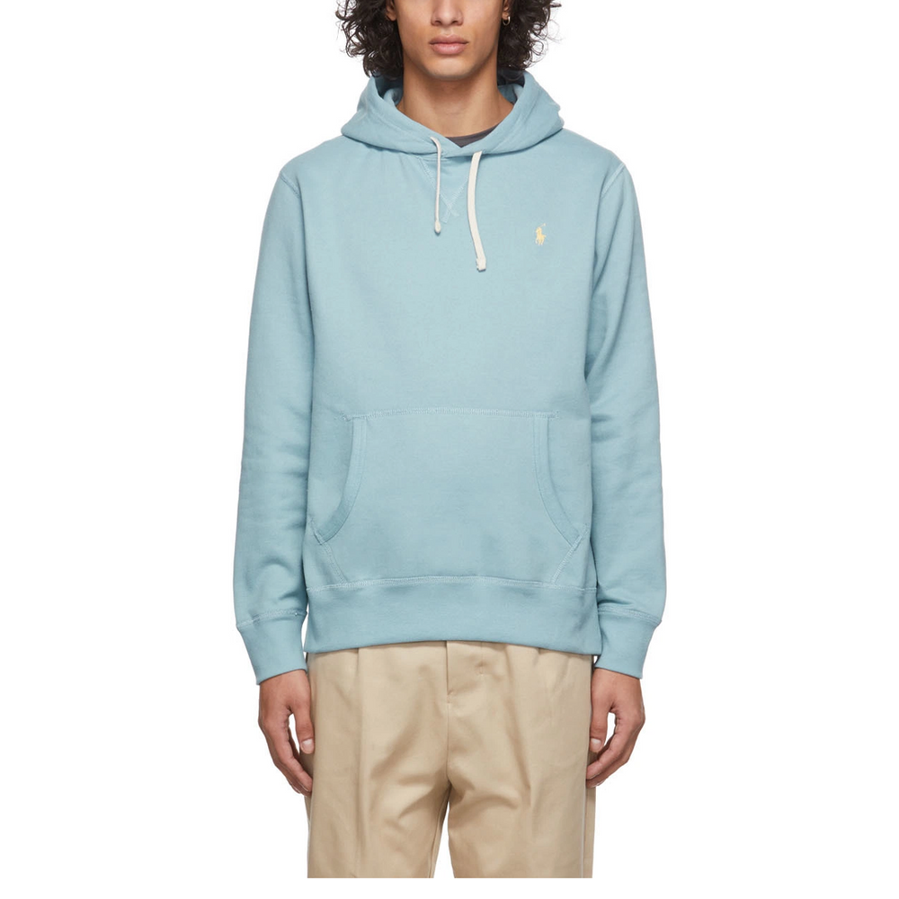 RL FLEECE KNIT PULLOVER HOODIE TEAL