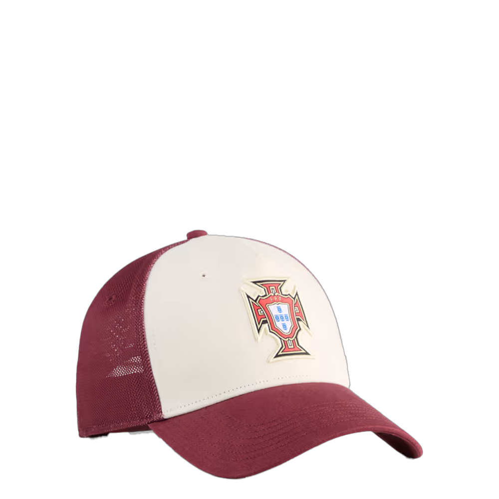 PORTUGAL KING TRUCKER HAT RUBY SHIMMER / ALPINE SNOW