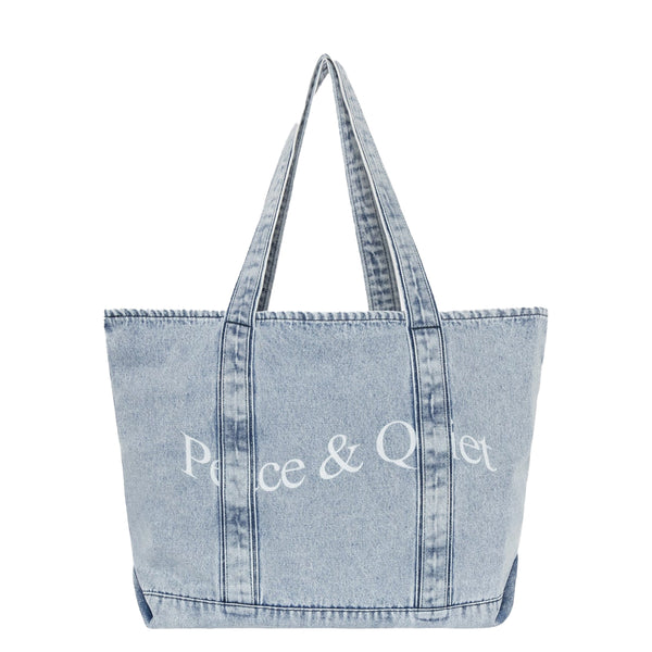 WORDMARK DENIM BOAT TOTE ACID WASH