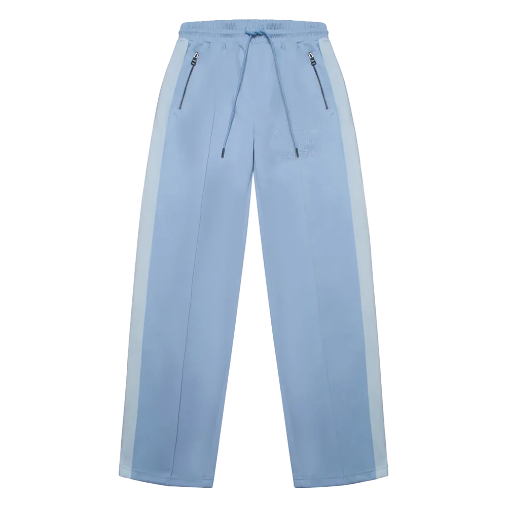 PIN TUCK TRACK PANT BLUE/OFF WHITE