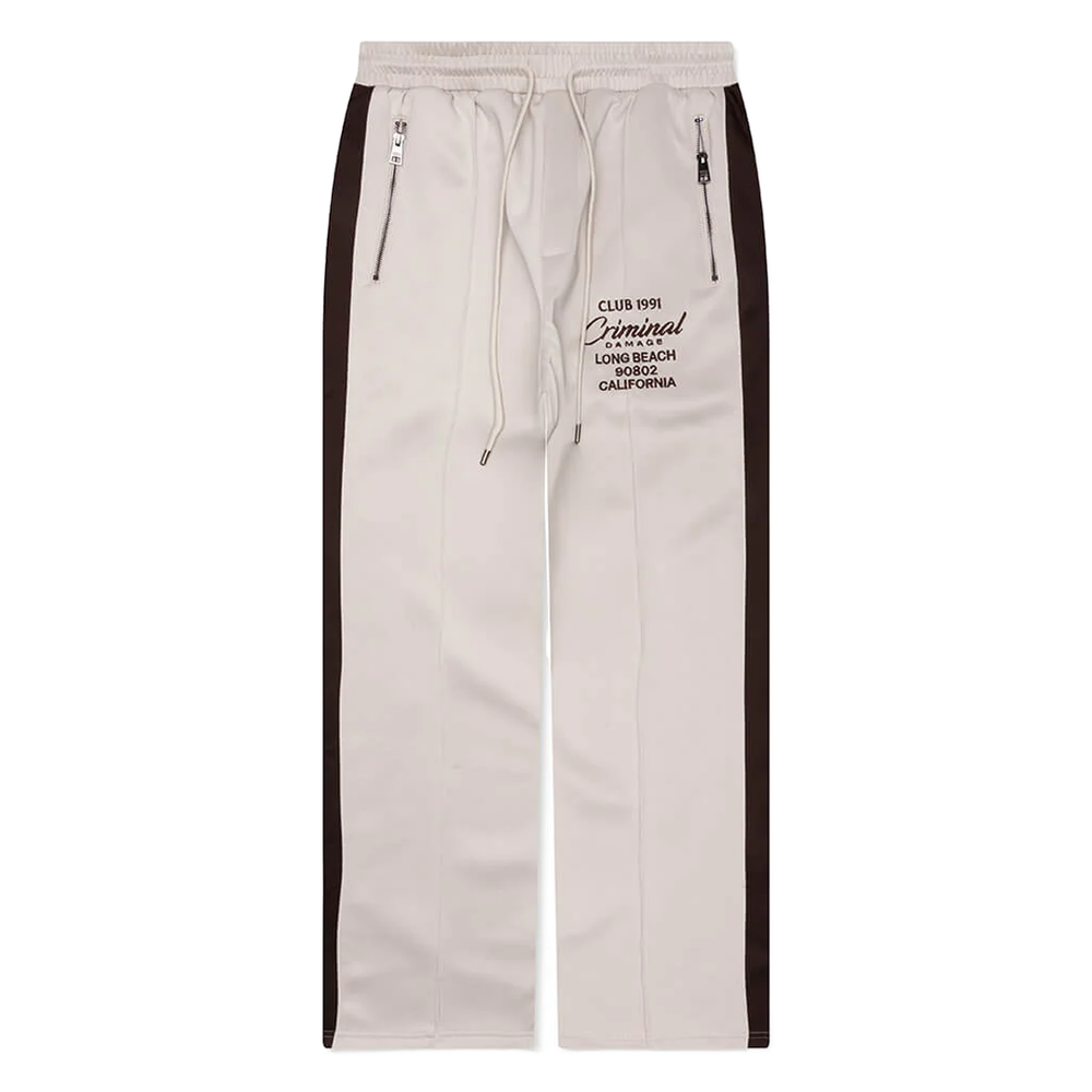 PIN TUCK TRACK PANT STONE/BROWN