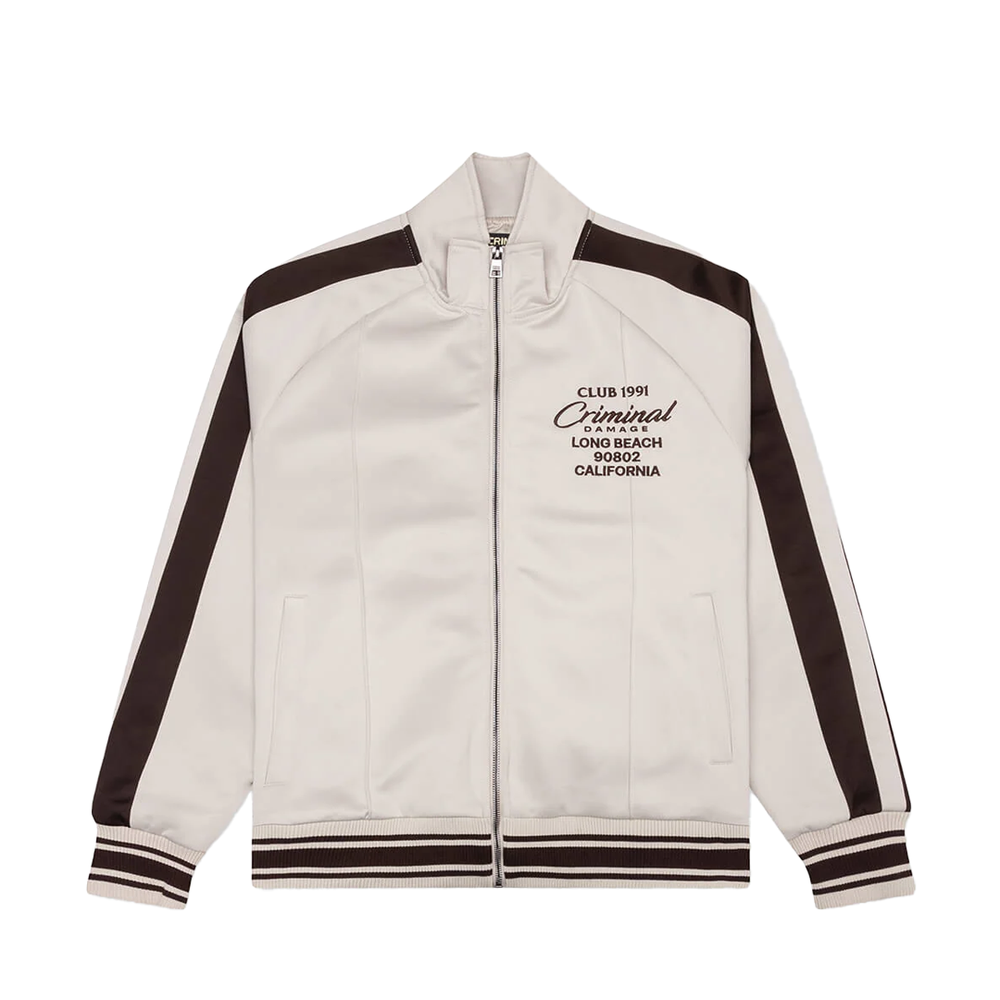 PIN TUCK TRACK TOP STONE/BROWN