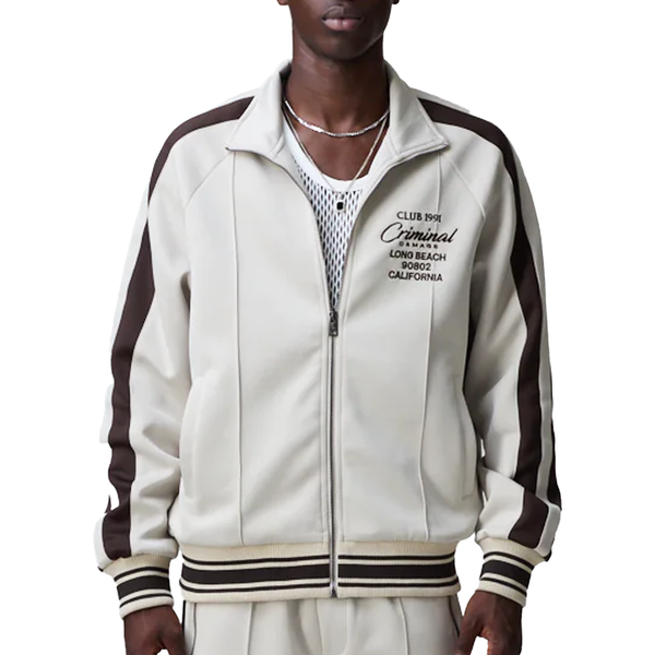 PIN TUCK TRACK TOP STONE/BROWN