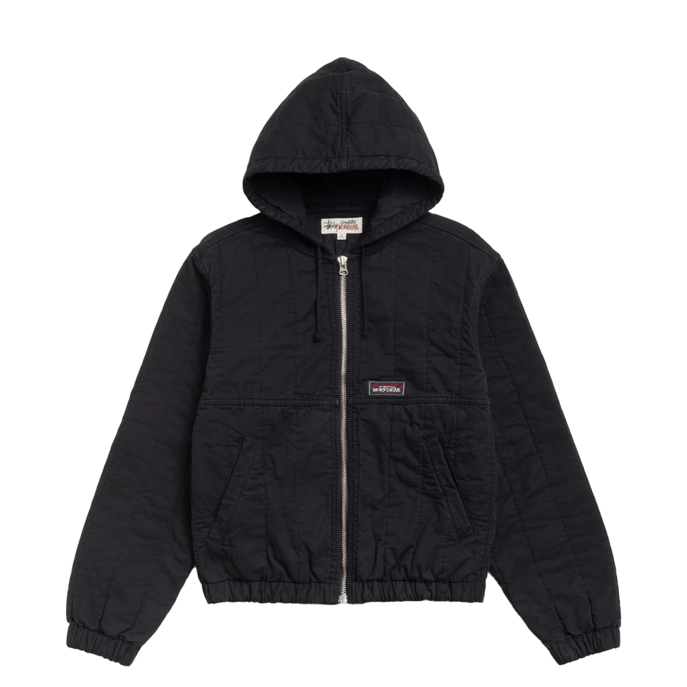 QUILTED CANVAS WORK JACKET BLACK