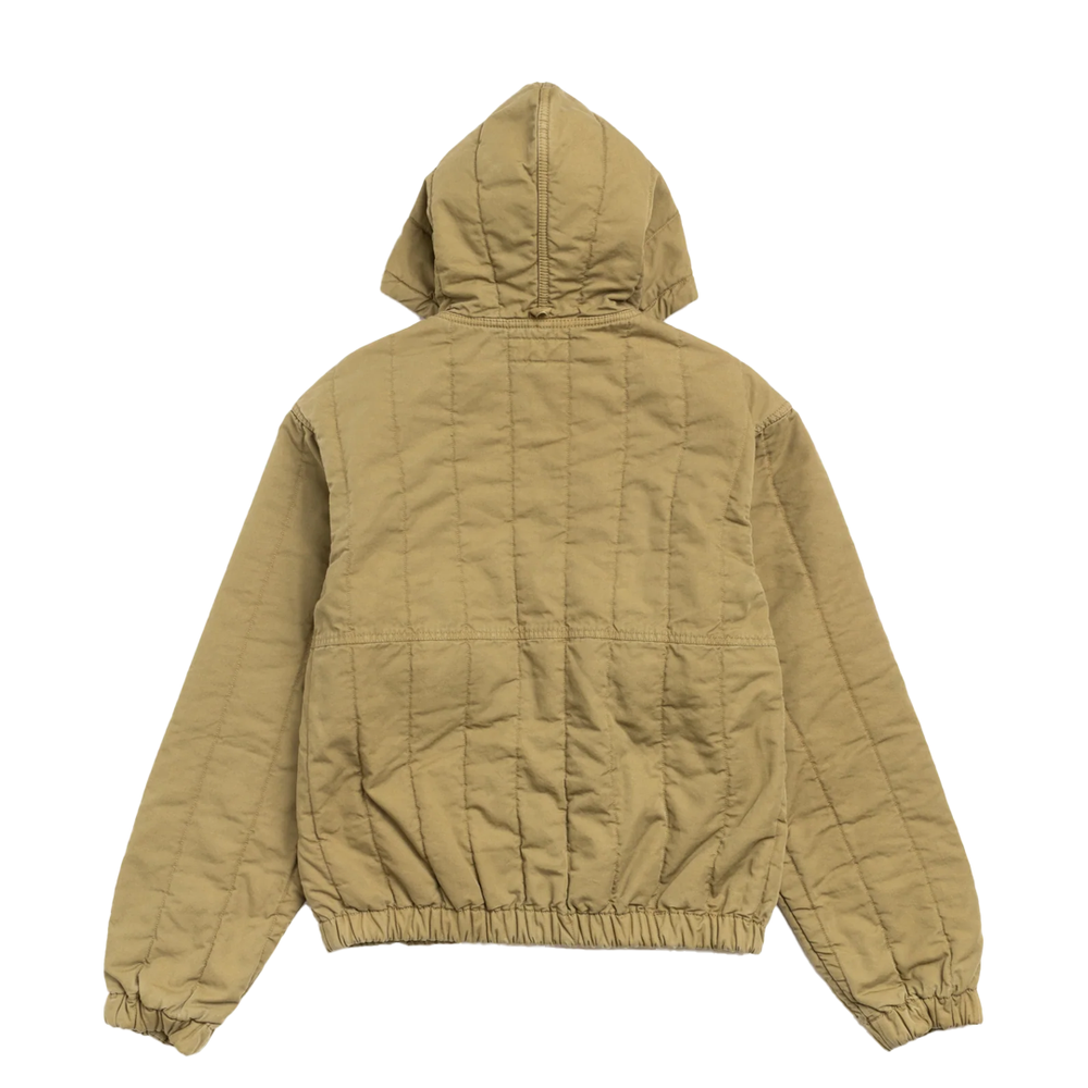 QUILTED CANVAS WORK JACKET OLIVE