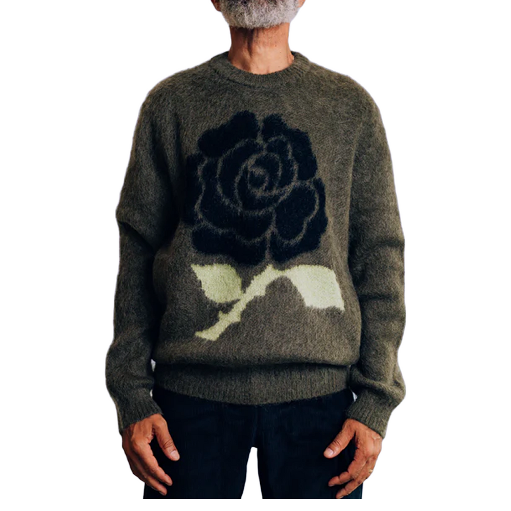 BLACK ROSE MOHAIR SWEATER LODEN