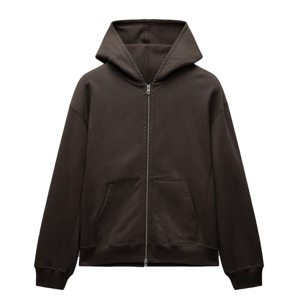 BRUSHED FLEECE '97 RELAXED ZIP HOODIE COFFEE