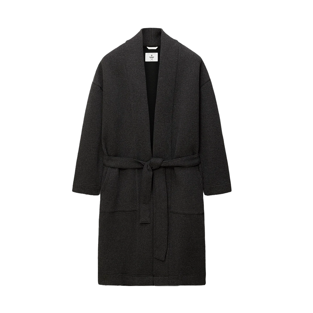 CABIN FLEECE ROBE HEATHER BLACK
