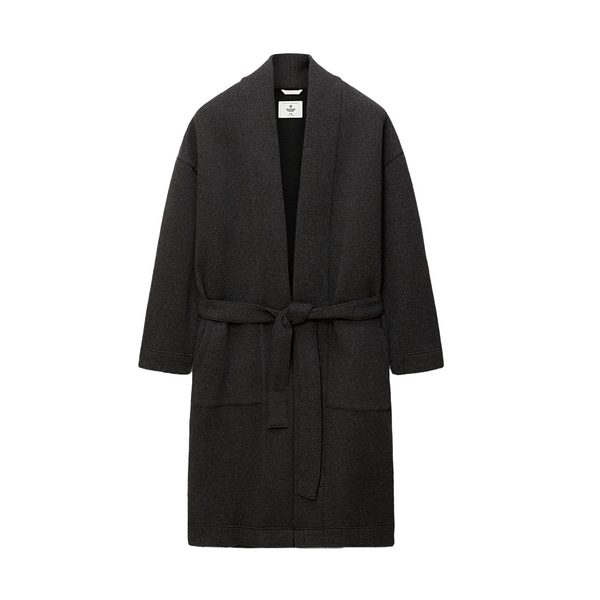 CABIN FLEECE ROBE HEATHER BLACK