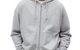 MIDWEIGHT TERRY RELAXED ZIP HOODIE HEATHER GREY