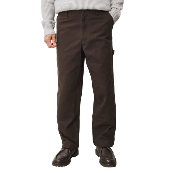 COTTON CANVAS RELAXED DOUBLE KNEE RELAXED PANT COFFEE