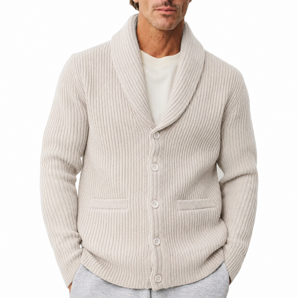 MERINO KENNY SHAWL CARDIGAN SNOWHILL