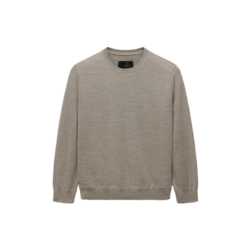 LIGHTWEIGHT MERINO HARRY CREWNECK TAUPE