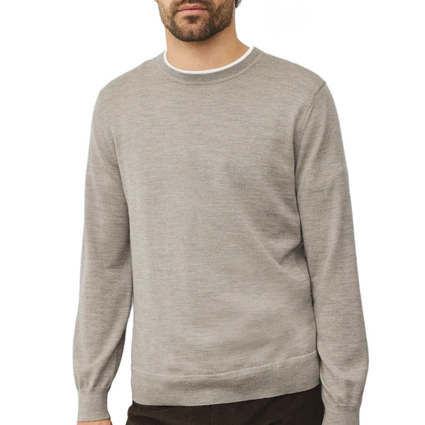 LIGHTWEIGHT MERINO HARRY CREWNECK TAUPE