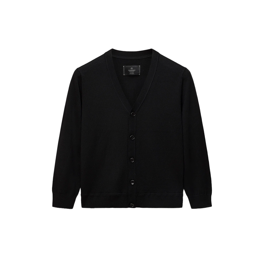 LIGHTWEIGHT MERINO HARRY CARDIGAN BLACK