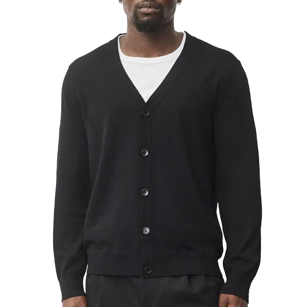 LIGHTWEIGHT MERINO HARRY CARDIGAN BLACK