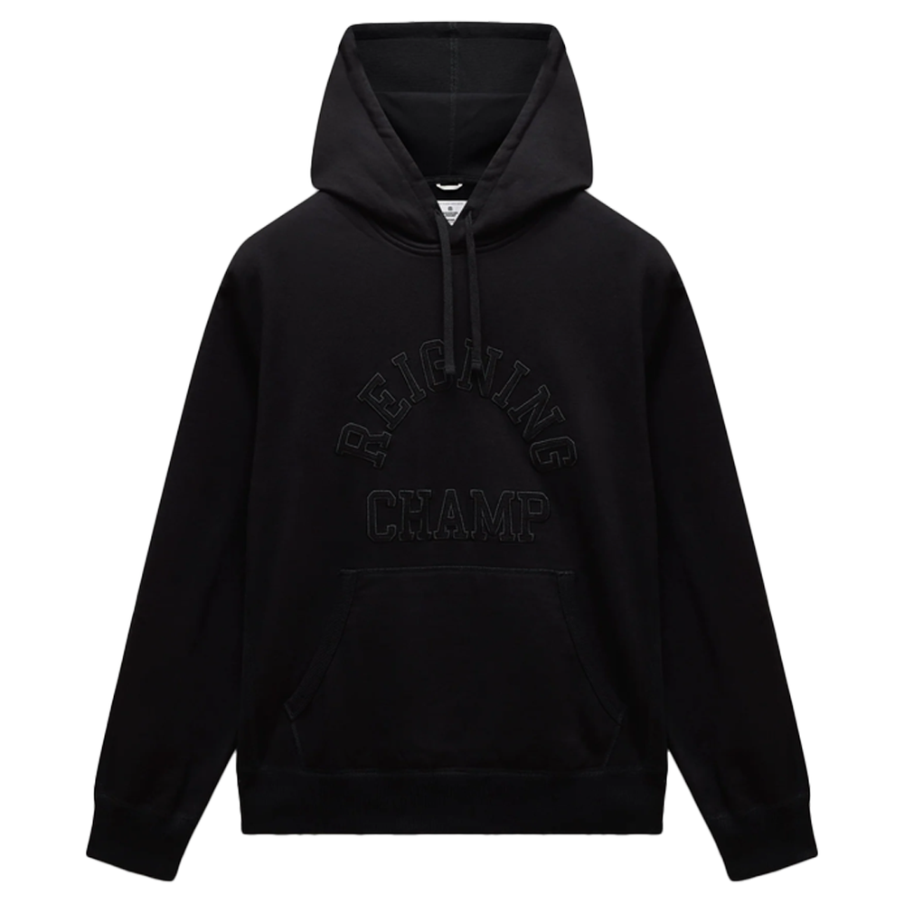KNIT MIDWEIGHT TERRY ARCH LOGO HOODIE BLACK