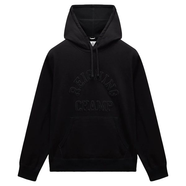 KNIT MIDWEIGHT TERRY ARCH LOGO HOODIE BLACK