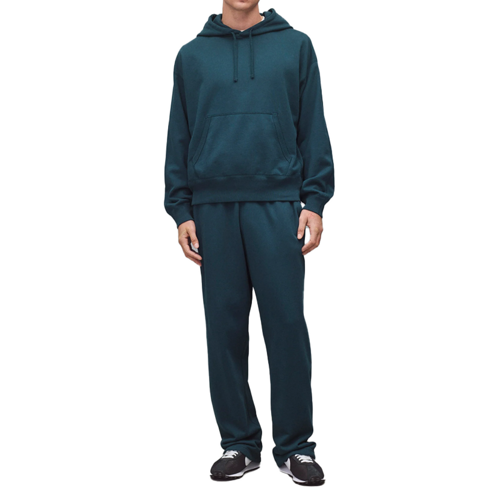 KNIT MIDWEIGHT TERRY RELAXED HOODIE ATLANTIC