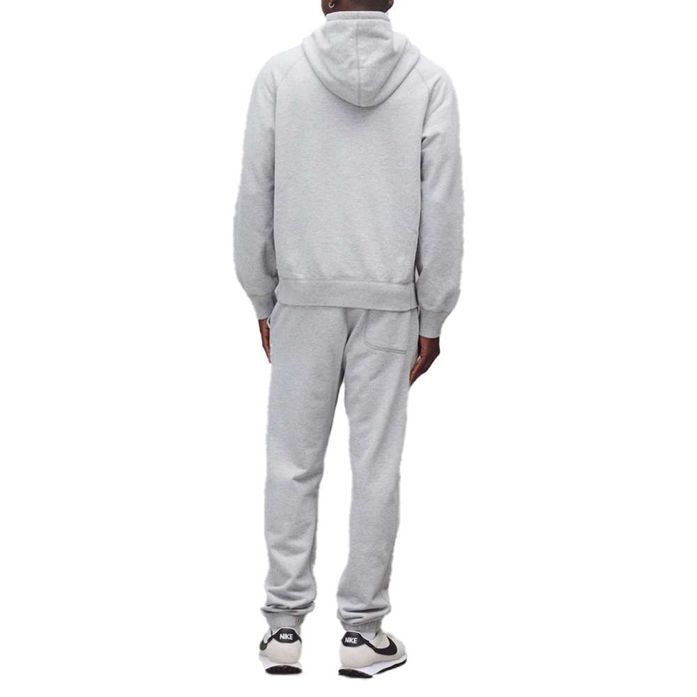 KNIT MIDWEIGHT TERRY ARCH LOGO HOODIE HEATHER GREY