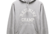 KNIT MIDWEIGHT TERRY ARCH LOGO HOODIE HEATHER GREY