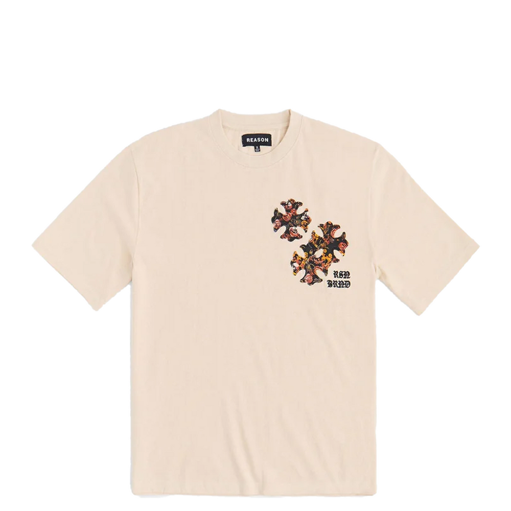 CROSS APPLIQUE SHORT SLEEVE TEE CREAM