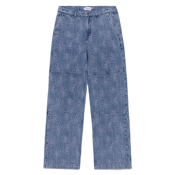 FLOWER JACQUARD PANT LIGHT INDIGO