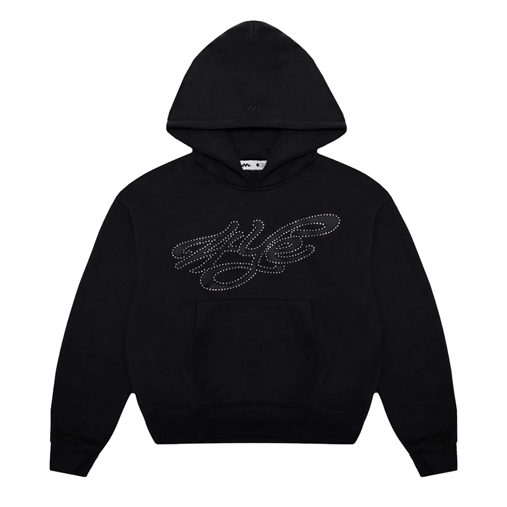 SIGNATURE RHINESTONE HOODIE BLACK