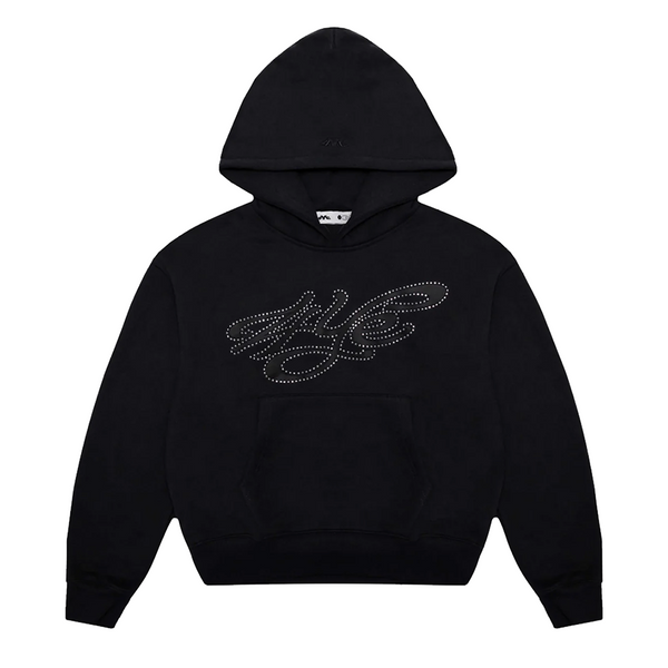 SIGNATURE RHINESTONE HOODIE BLACK