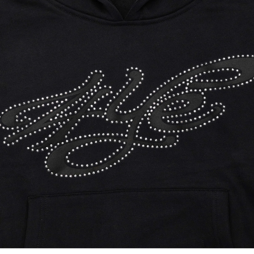 SIGNATURE RHINESTONE HOODIE BLACK