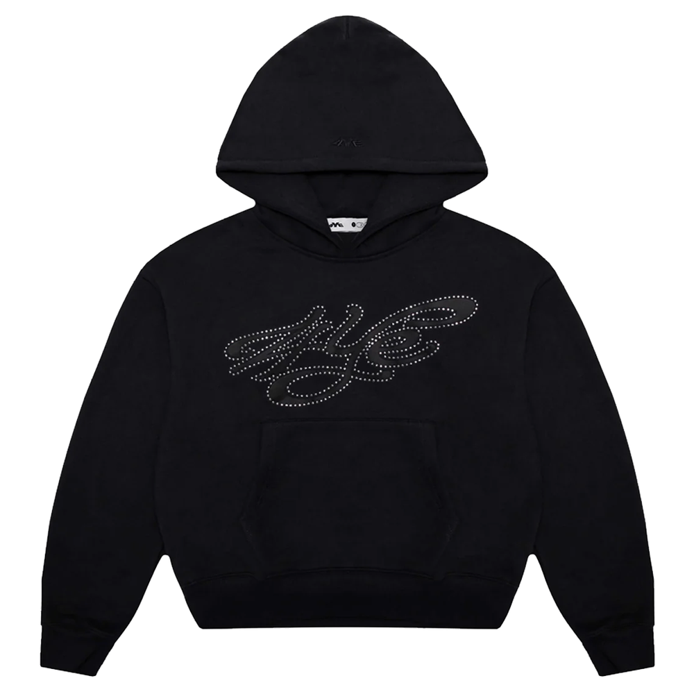 SIGNATURE RHINESTONE HOODIE BLACK