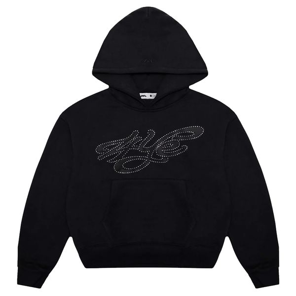 SIGNATURE RHINESTONE HOODIE BLACK
