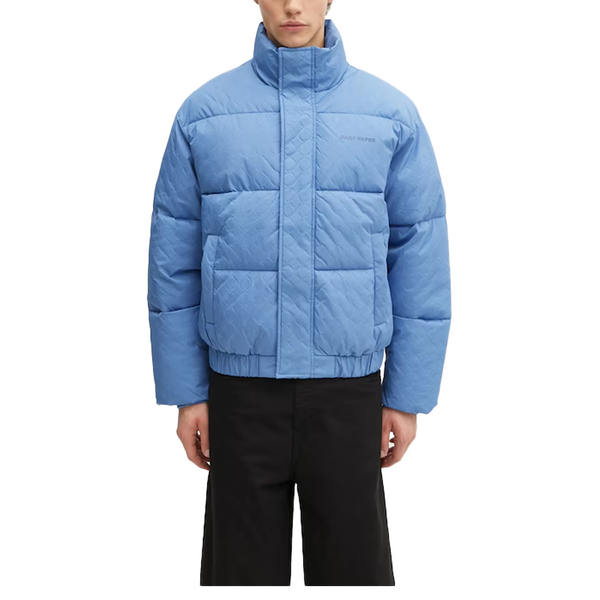 RENAKO MONOGRAM PUFFER JACKET RIVIERA BLUE