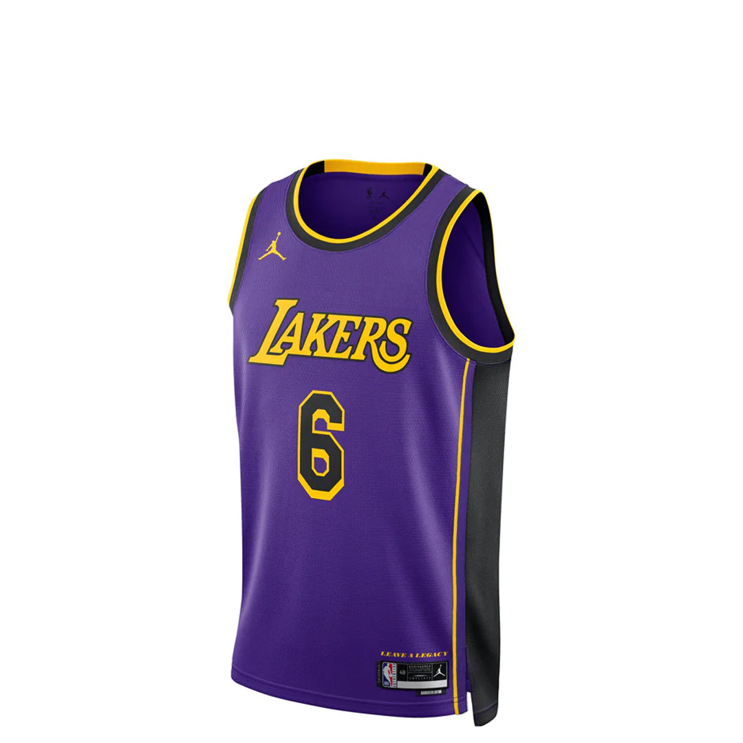 LOS ANGELES LAKERS STATEMENT EDITION LEBRON JAMES 6 SWINGMAN JERSEY F