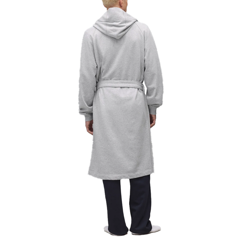 MIDWEIGHT TERRY RELAXED HOODED ROBE HEATHER GREY