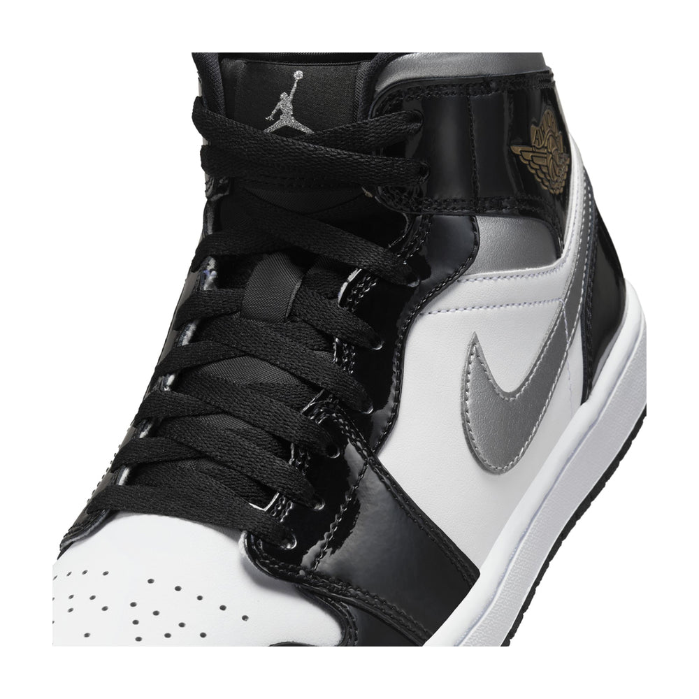 AIR JORDAN 1 MID SE BLACK/METALLIC SILVER