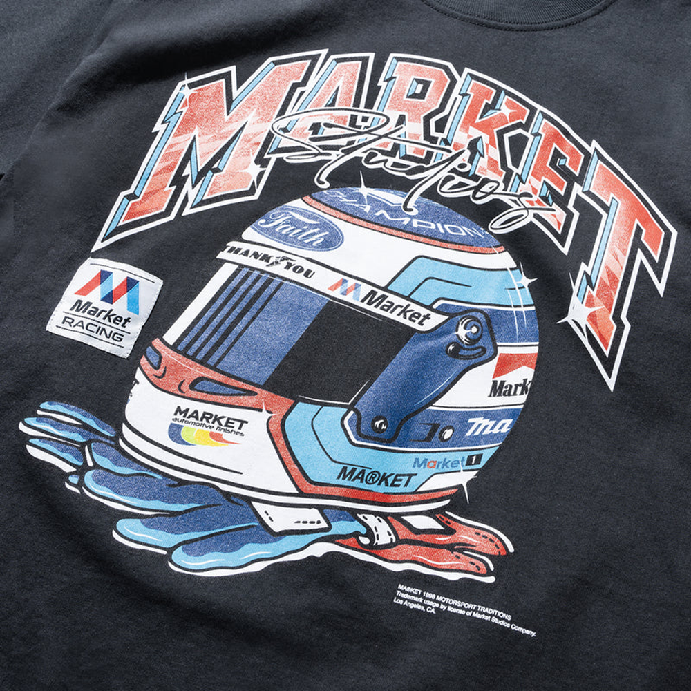 RACING HELMET T-SHIRT BLACK