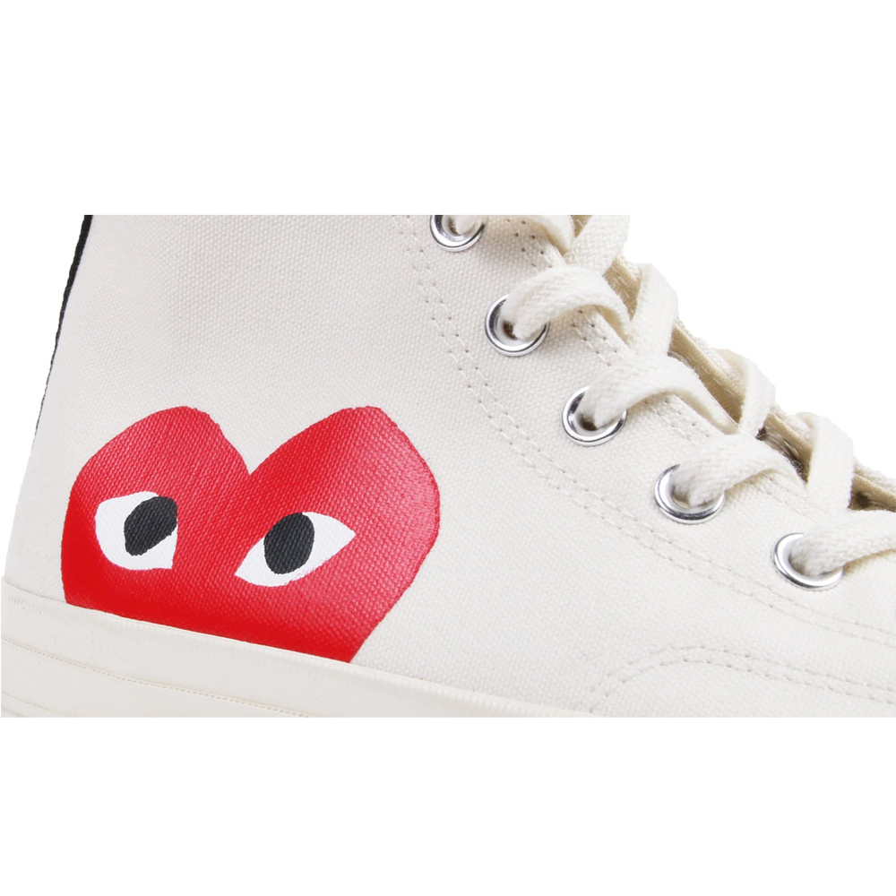 CDG PLAY CONVERSE CHUCK TAYLOR ALL STAR 70 HI WHITE NRML