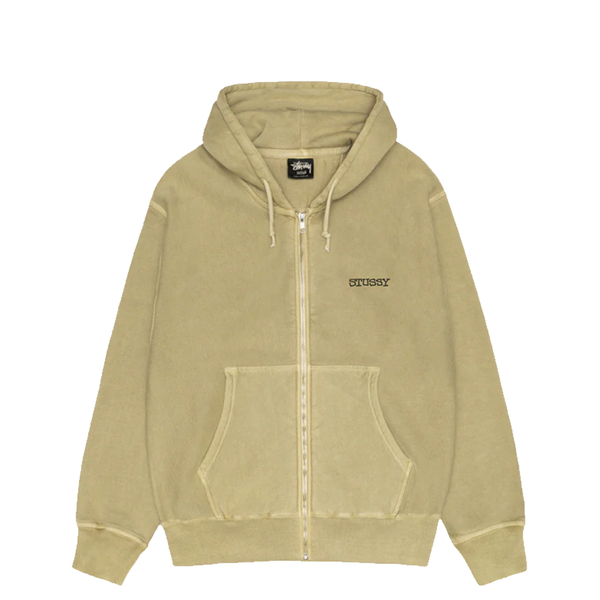 JUMBO PIGMENT DYED ZIP UP HOODIE ELM