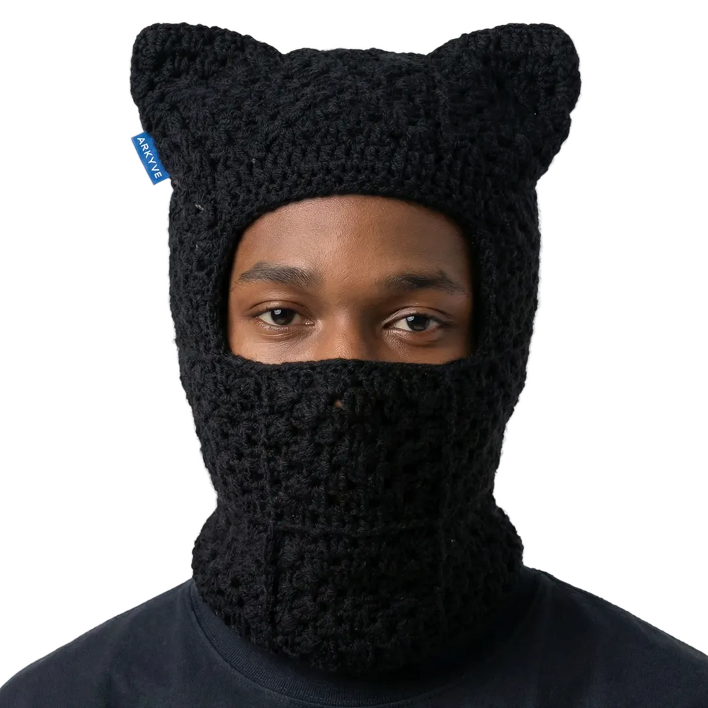 SHADOW CROCHET SKI MASK BLACK