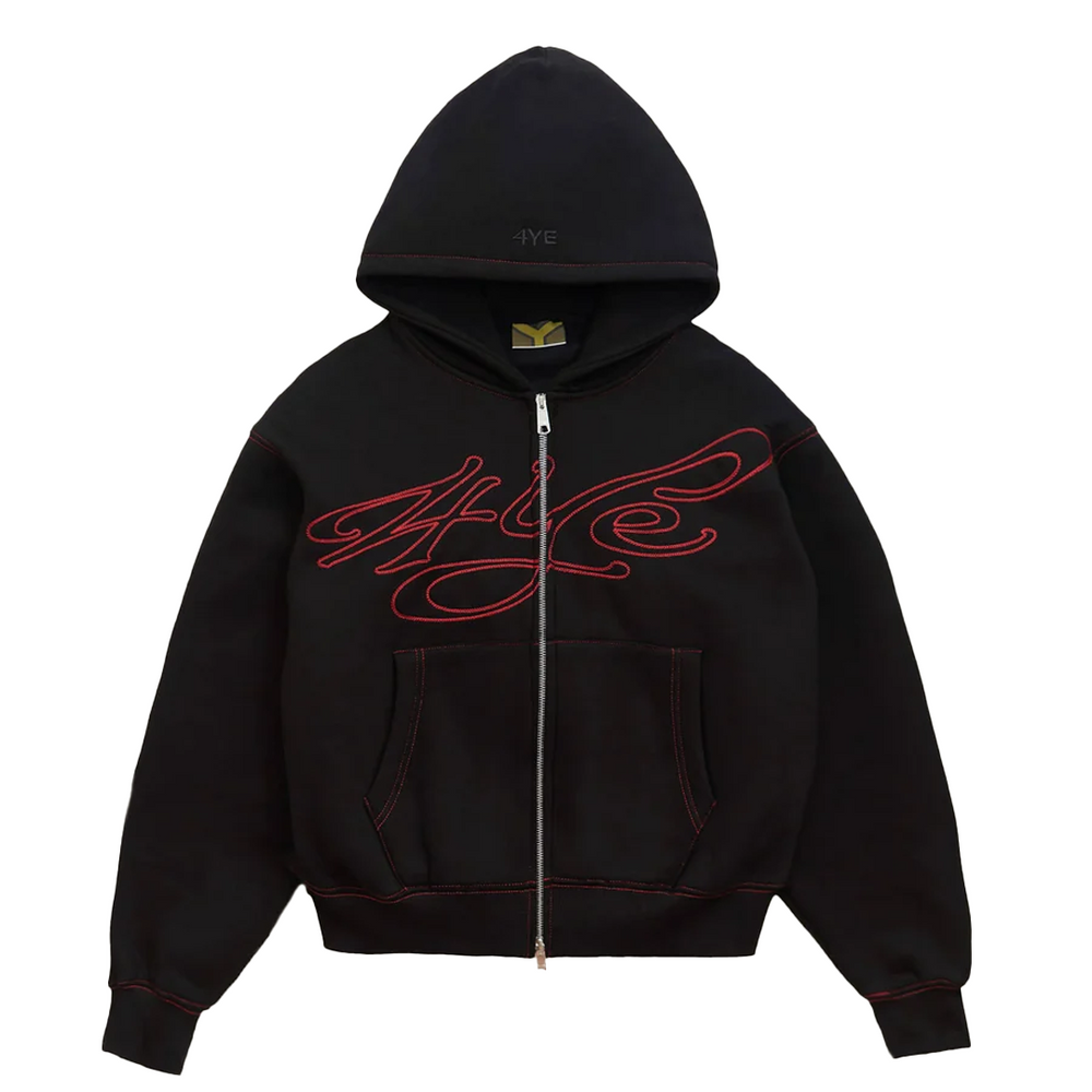 SIGNATURE ZIP HOODIE BLACK / RED