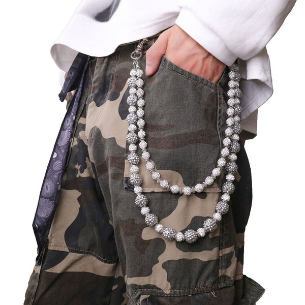 SILVER CRYSTAL BALL CHAIN