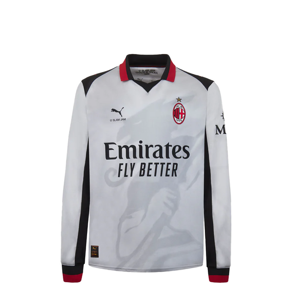 SLAM JAM + AC MILAN 4TH KIT LIMITED EDITION LS JERSEY SILVER MIST
