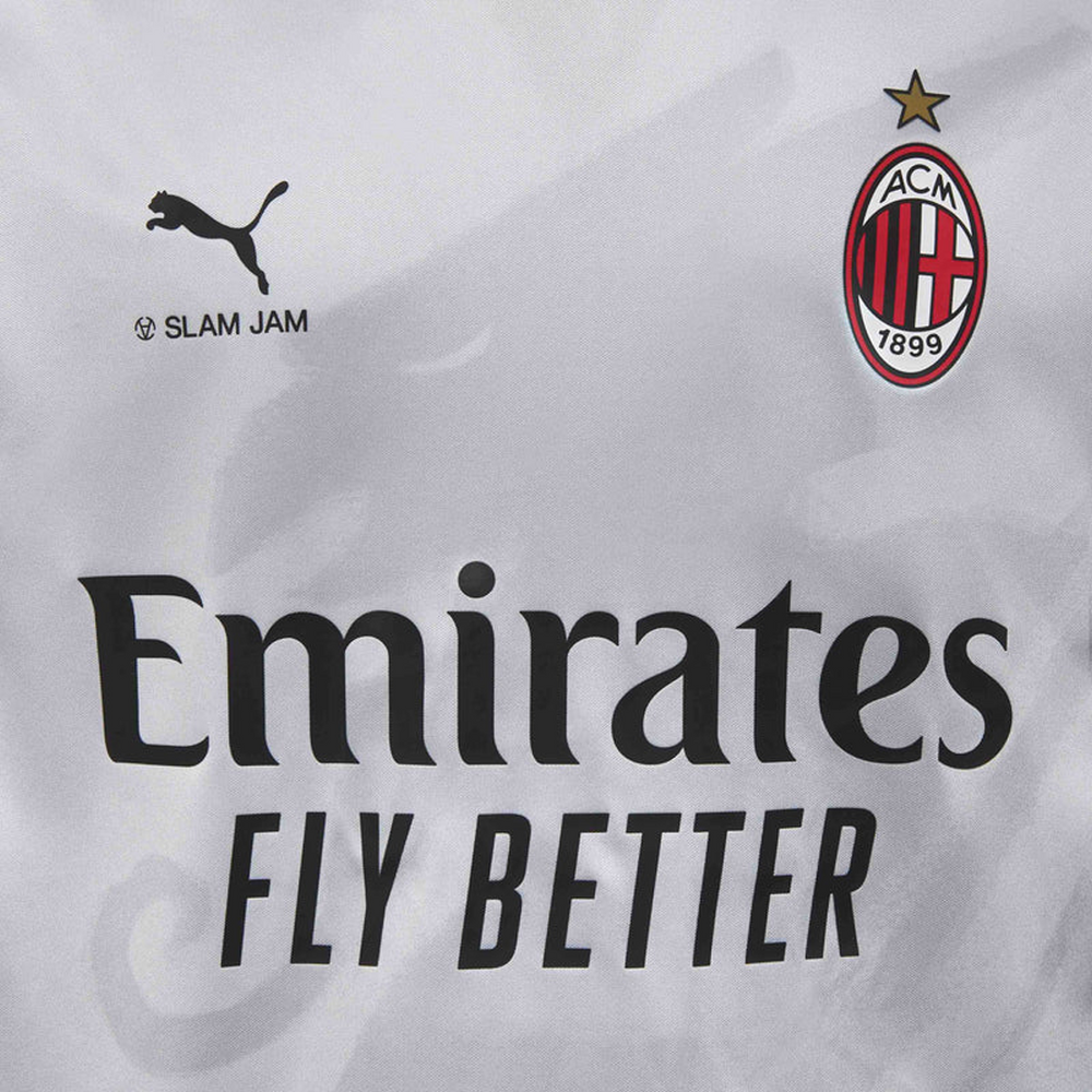 SLAM JAM + AC MILAN 4TH KIT LIMITED EDITION LS JERSEY SILVER MIST