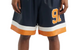 STADIUM LEATHER SHORTS NAVY/ORANGE/ECRU