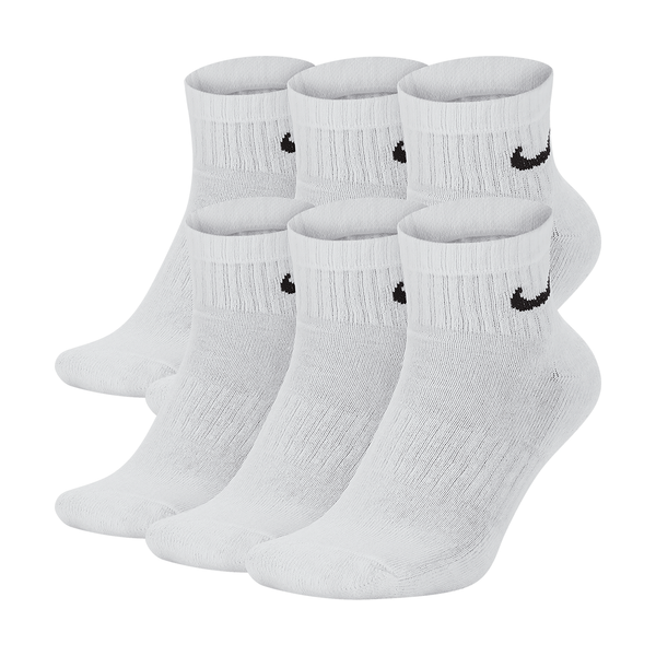 NIKE EVERYDAY CUSHIONED ANKLE SOCKS WHITE / BLACK