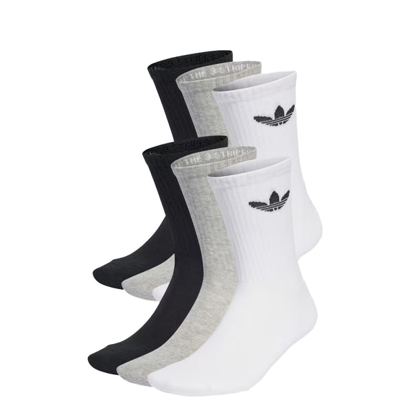 TREFOIL CUSHION CREW SOCKS (6 PAIRS)