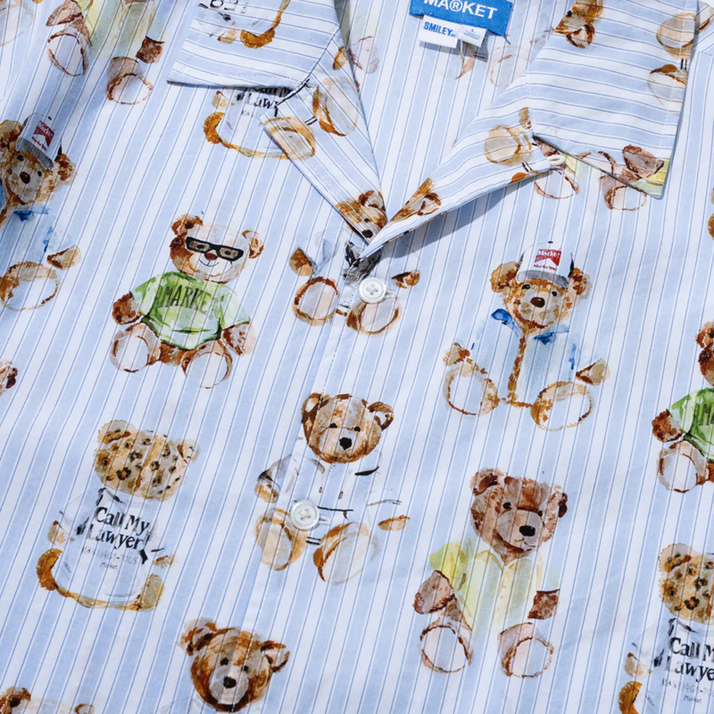 TEDDY STRIPED SHORT SLEEVE WOVEN SHIRT MULTI/BLUE