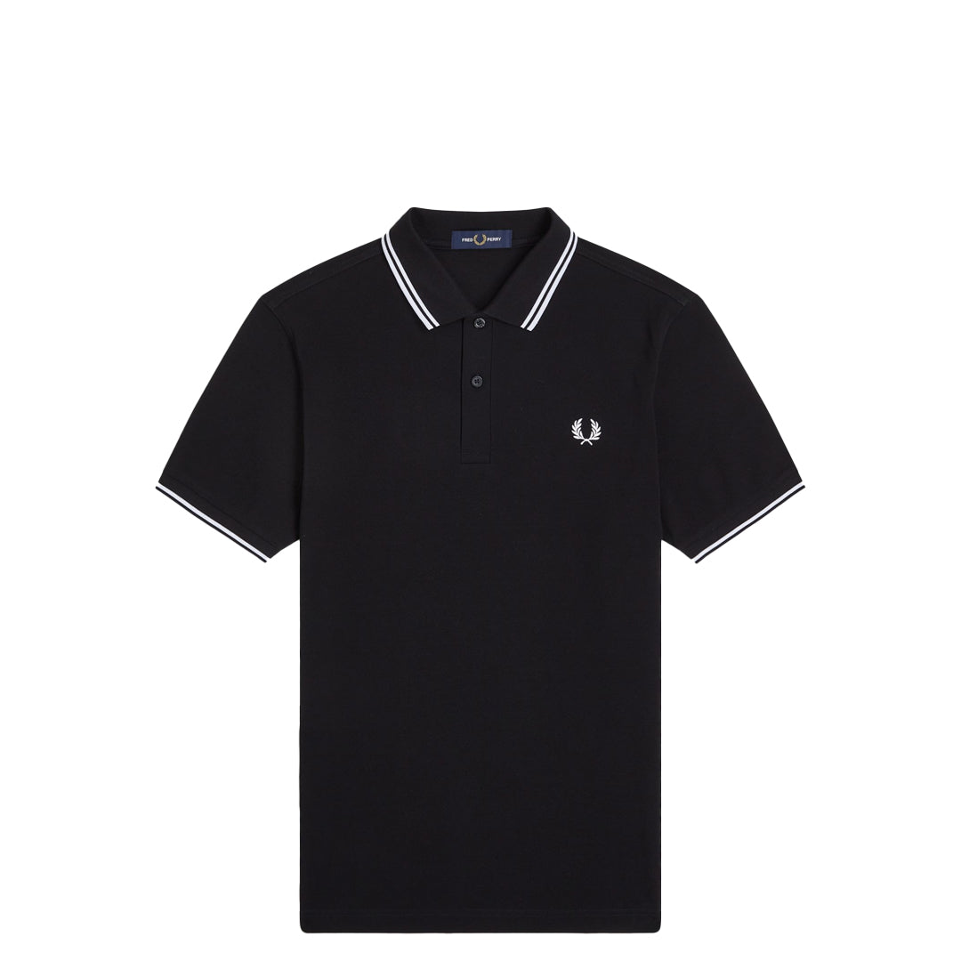 TWIN TIPPED FRED PERRY PIQUÉ SHIRT BLACK – NRML