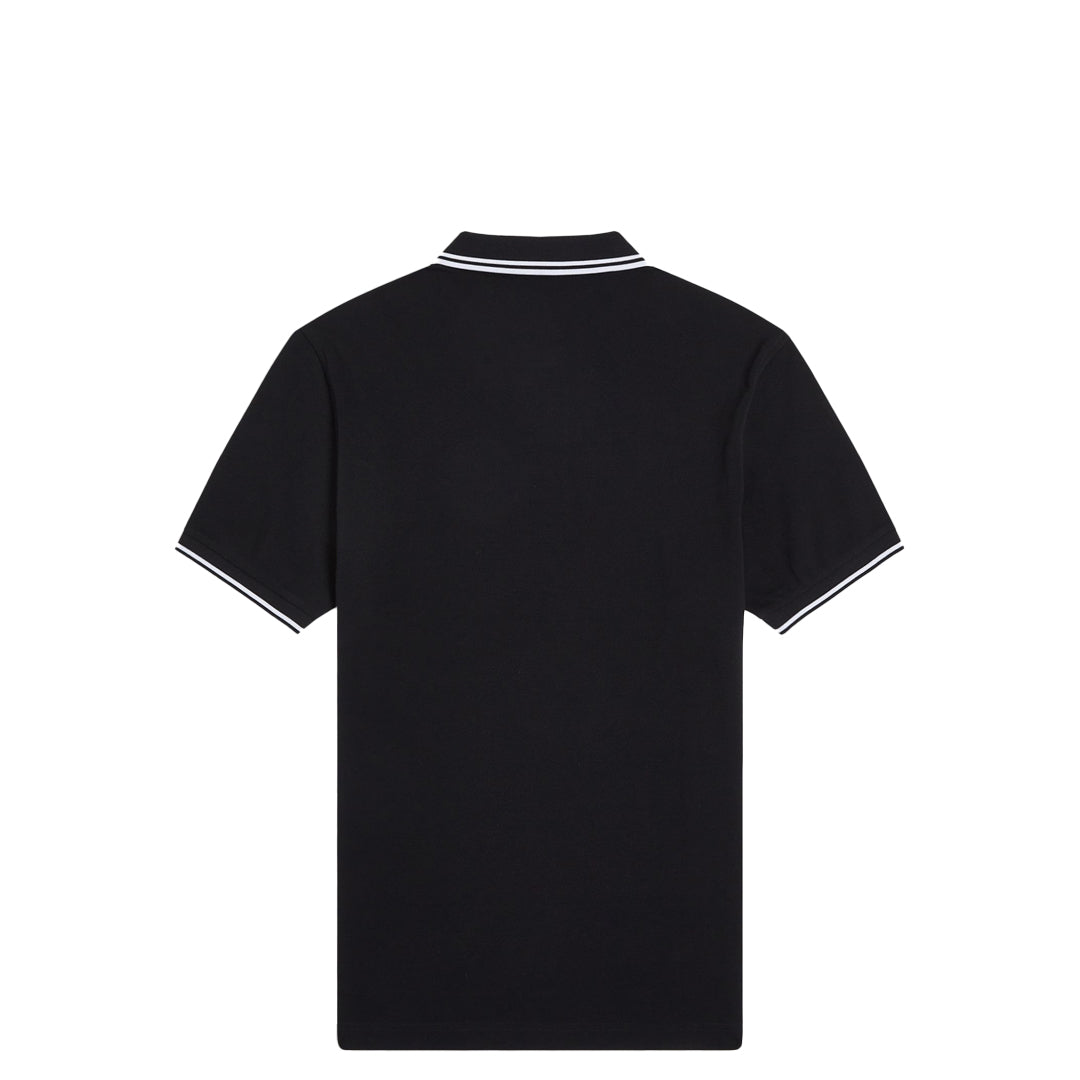 TWIN TIPPED FRED PERRY PIQUÉ SHIRT BLACK – NRML